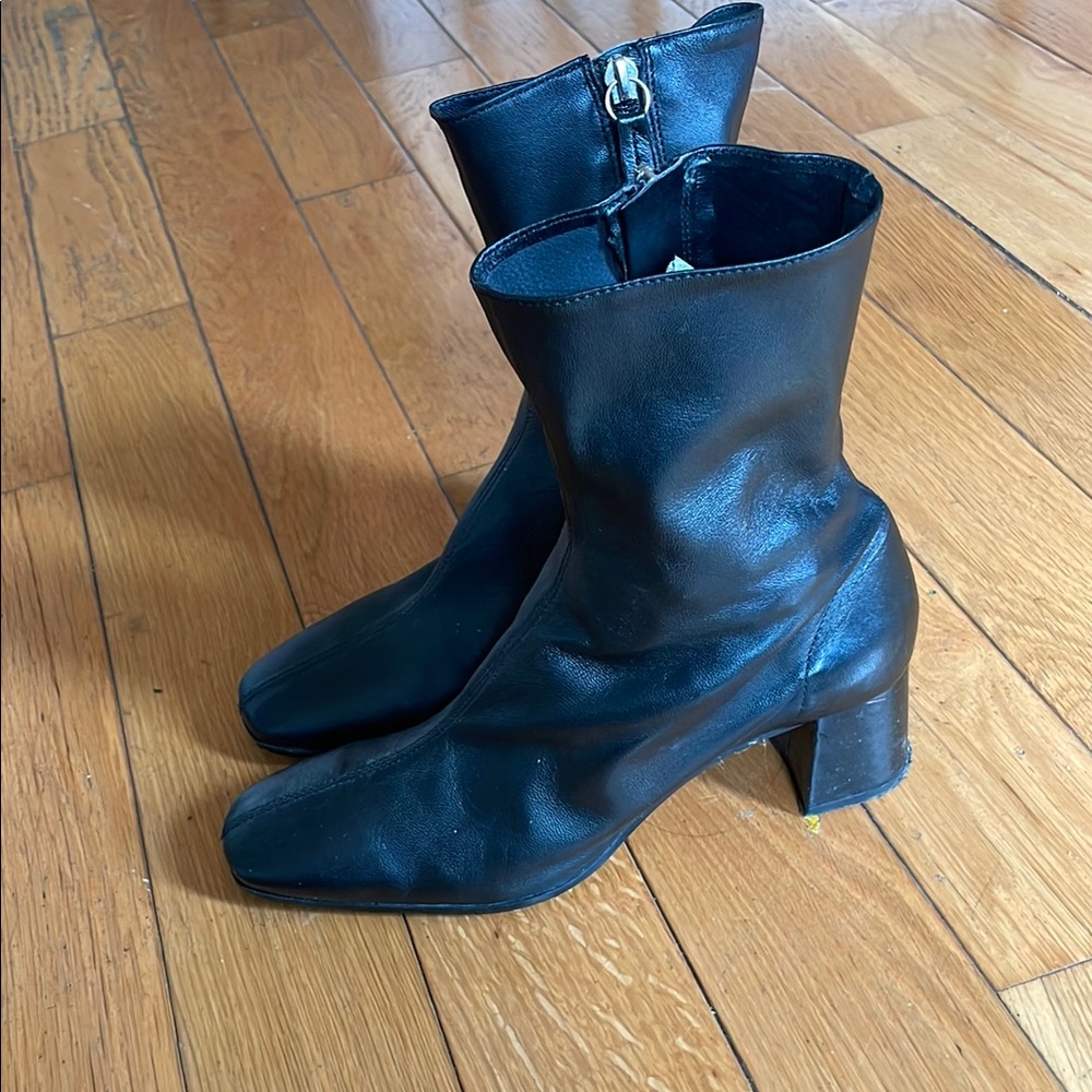 Black Leather Ankle Boots